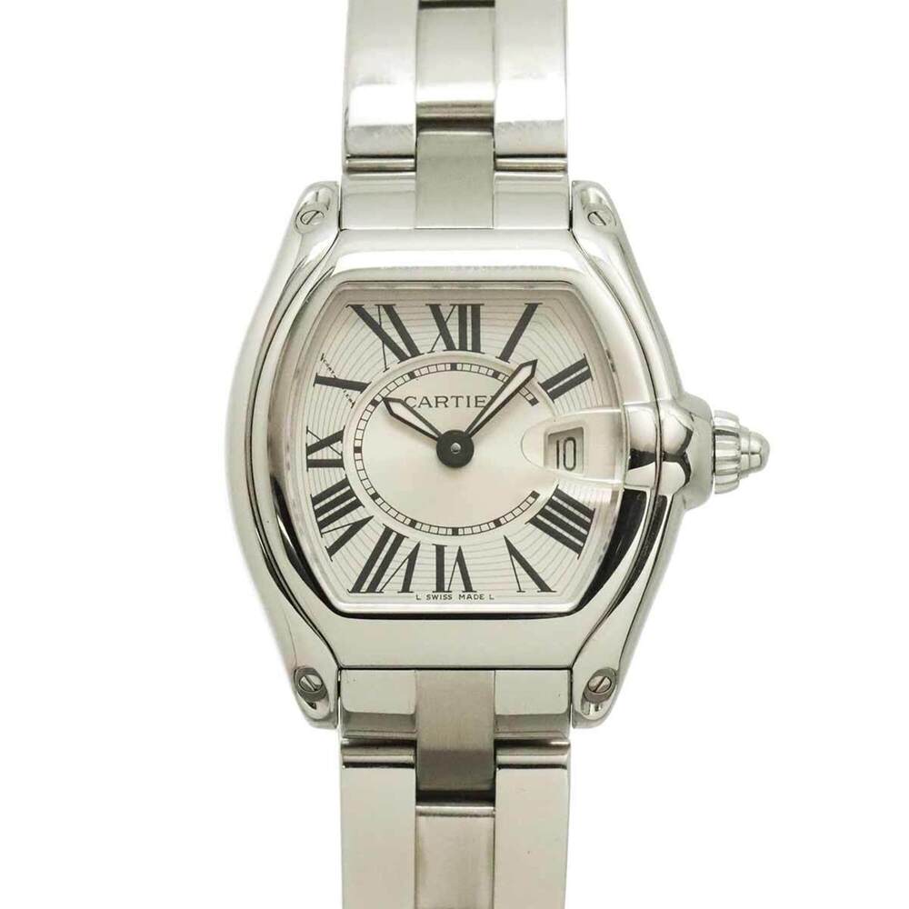 Cartier Roadster SM W62016V3 Ladies' Watch, Date, Silver, Quartz Watch